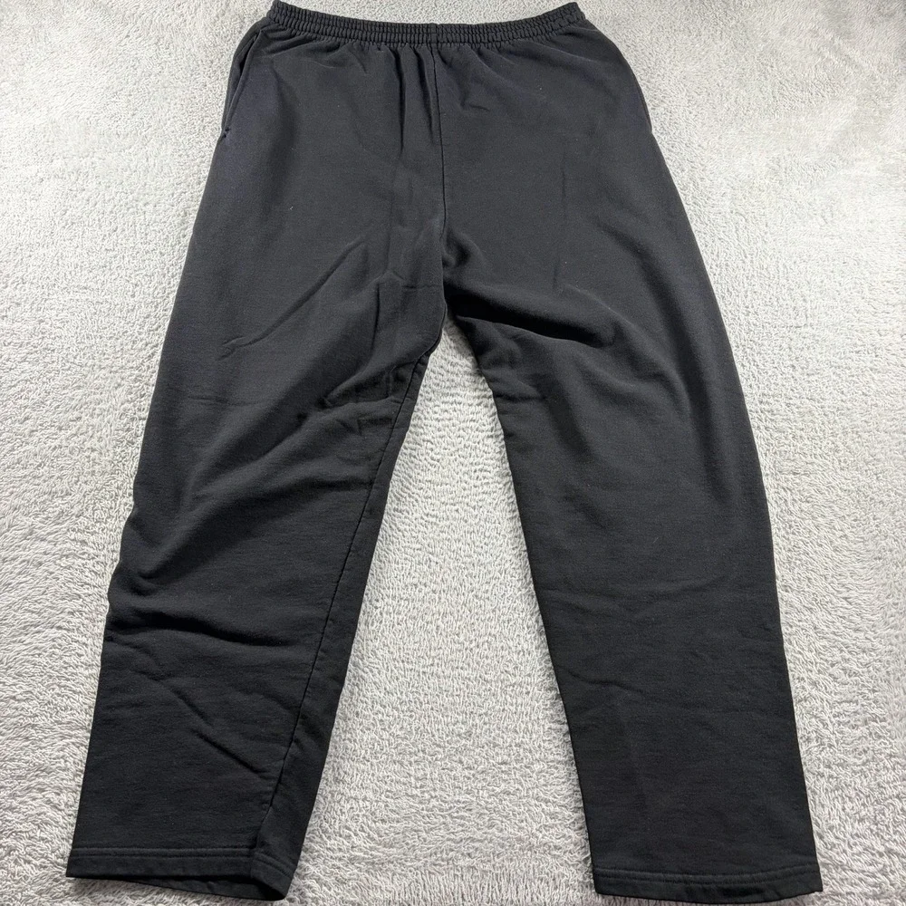 Hanes Sweatpants Mens XL Black Basic Minimal Straight Leg Comfort Lounge